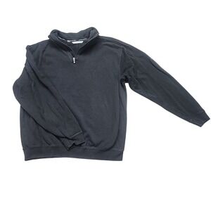 Cutter & Buck  Pullover Mens L Black 1/4 Zip Long Sleeve Embroidered Logo Sleeve